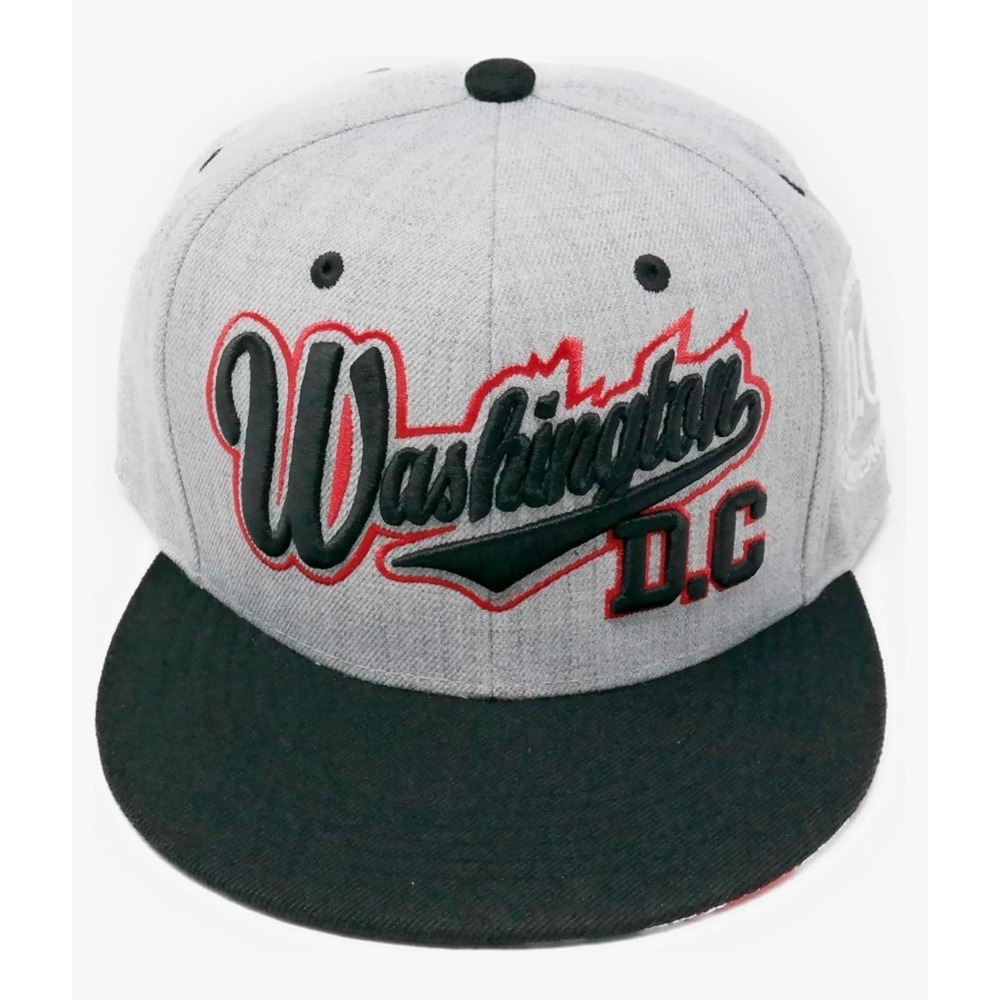 KIPA Washington DC Snapback Hat Gray Navy Blue American Flag Underbrim Cap Mens